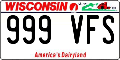 WI license plate 999VFS