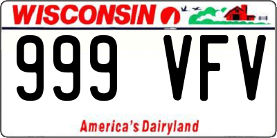 WI license plate 999VFV