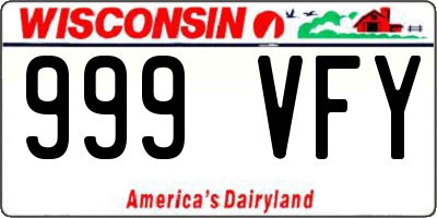 WI license plate 999VFY