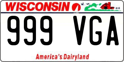 WI license plate 999VGA