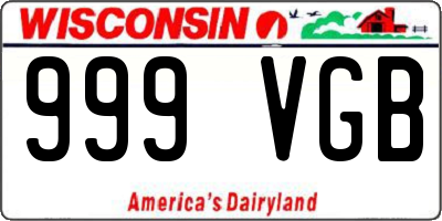 WI license plate 999VGB
