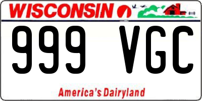 WI license plate 999VGC