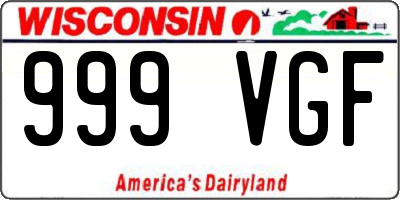 WI license plate 999VGF