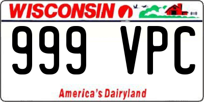 WI license plate 999VPC