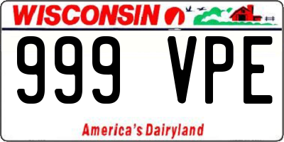 WI license plate 999VPE