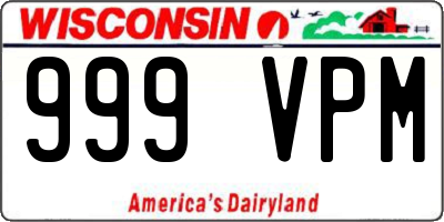 WI license plate 999VPM