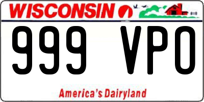 WI license plate 999VPO