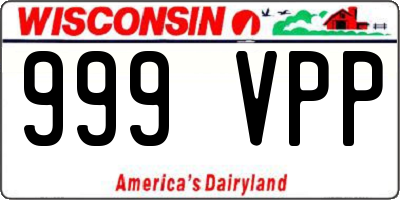 WI license plate 999VPP