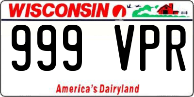 WI license plate 999VPR