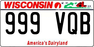WI license plate 999VQB