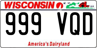 WI license plate 999VQD