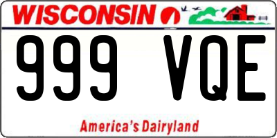 WI license plate 999VQE