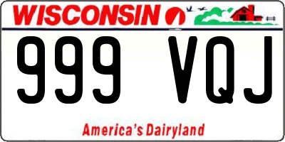WI license plate 999VQJ