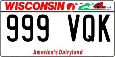 WI license plate 999VQK