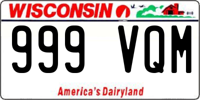 WI license plate 999VQM