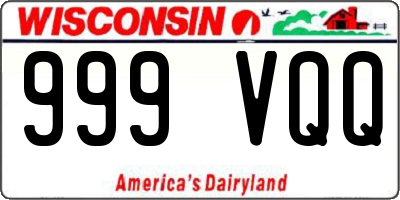 WI license plate 999VQQ