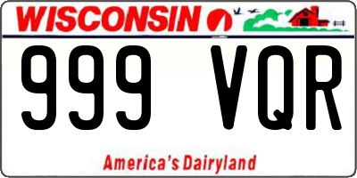 WI license plate 999VQR