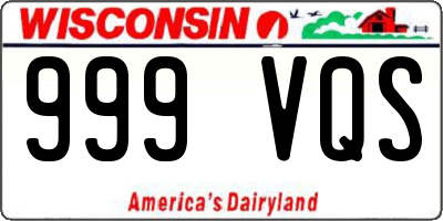 WI license plate 999VQS