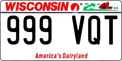 WI license plate 999VQT