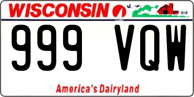 WI license plate 999VQW
