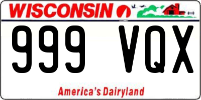 WI license plate 999VQX