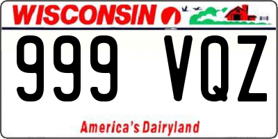 WI license plate 999VQZ