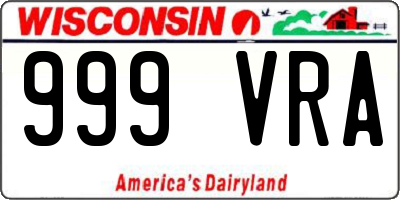 WI license plate 999VRA