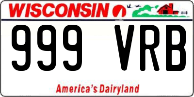 WI license plate 999VRB