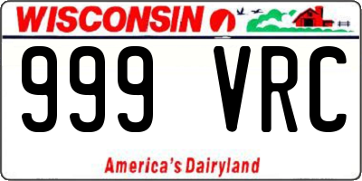 WI license plate 999VRC