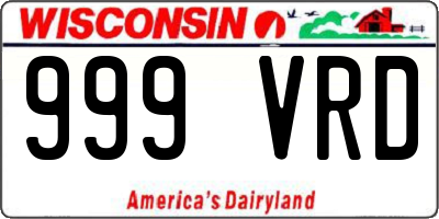 WI license plate 999VRD