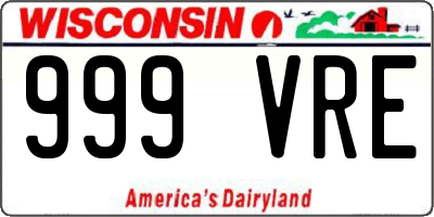 WI license plate 999VRE