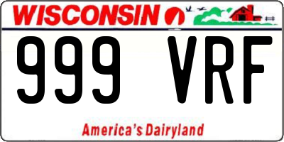 WI license plate 999VRF