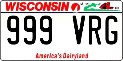 WI license plate 999VRG