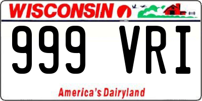 WI license plate 999VRI