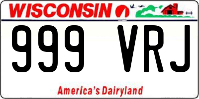 WI license plate 999VRJ