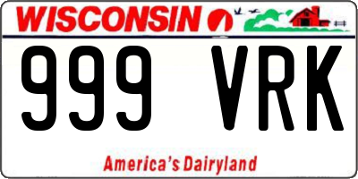 WI license plate 999VRK