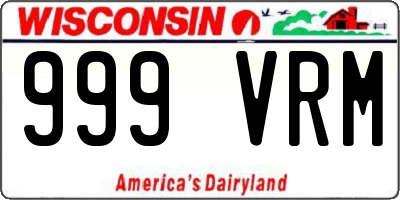 WI license plate 999VRM