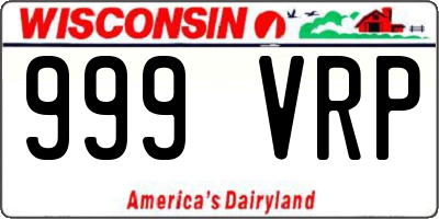 WI license plate 999VRP