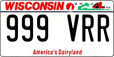 WI license plate 999VRR