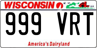 WI license plate 999VRT