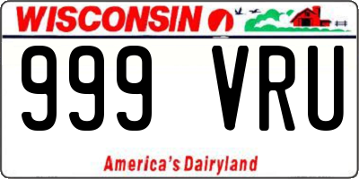 WI license plate 999VRU