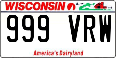 WI license plate 999VRW