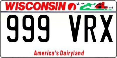 WI license plate 999VRX