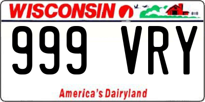 WI license plate 999VRY