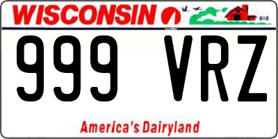 WI license plate 999VRZ