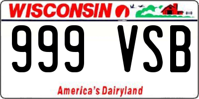 WI license plate 999VSB