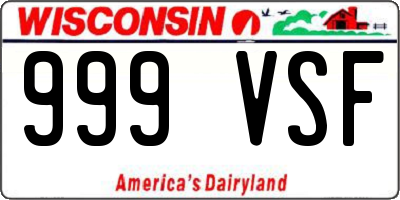 WI license plate 999VSF