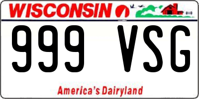 WI license plate 999VSG