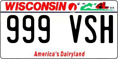 WI license plate 999VSH