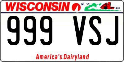 WI license plate 999VSJ